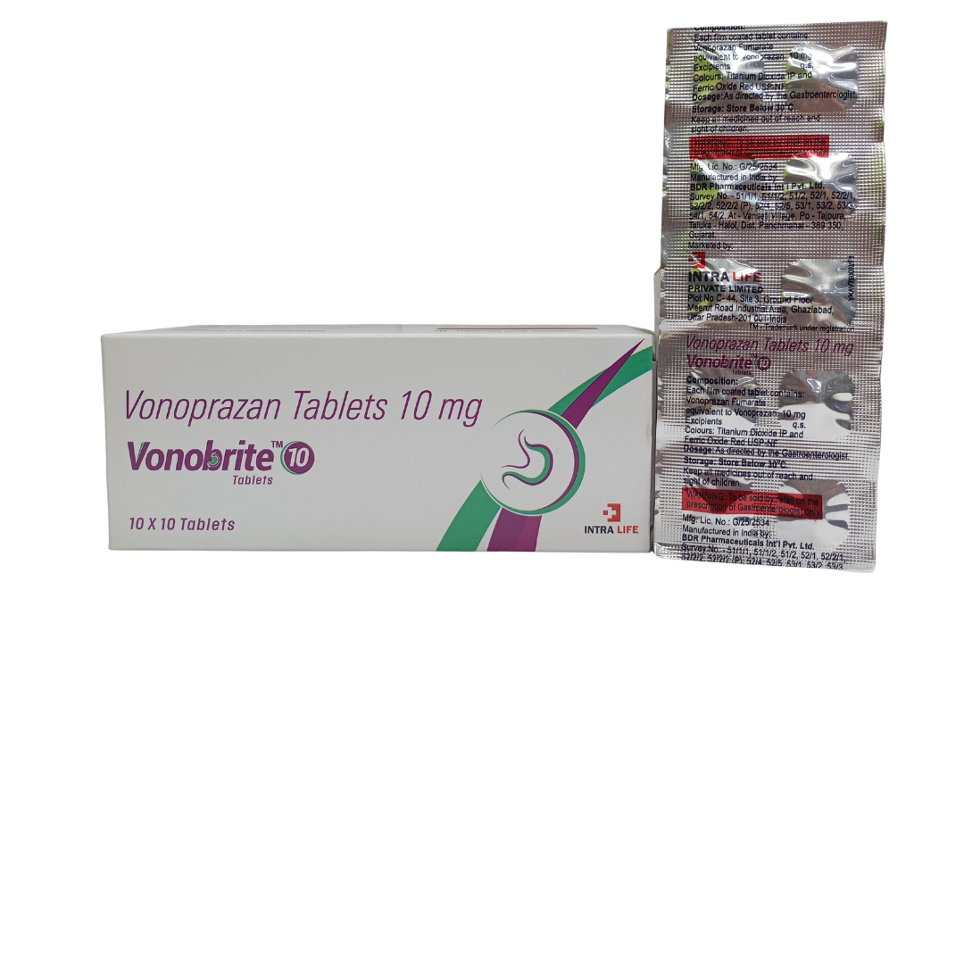 VONOBRITE-10 TABLET - vonoprazan 10mg | Intralife Pharmaceuticals