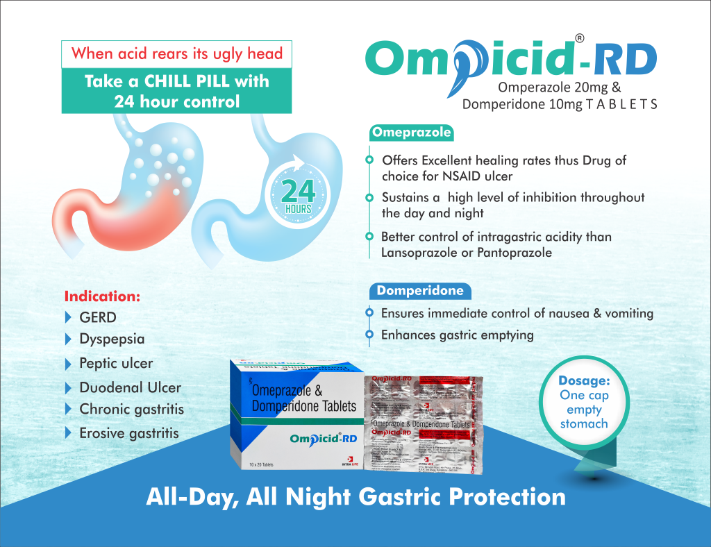 OMPICID-RD - Omeprazole 20 mg + Domperidone IP 10mg | Intralife Pharmaceuticals - thumbnail 2