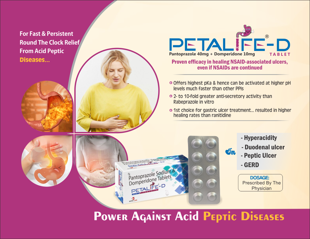 PETALIFE-D - Pantoprazole 40mg + Domperidone 10mg | Intralife Pharmaceuticals - thumbnail 2