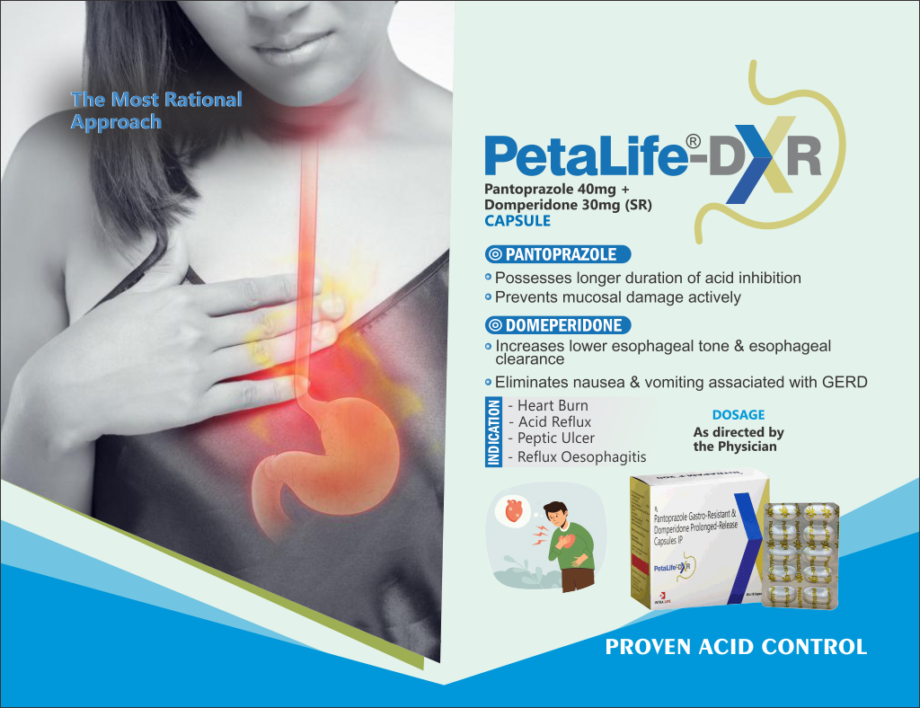 PETALIFE-DXR - Pantoprazole 40mg + Domperidone 30mg (SR) | Intralife Pharmaceuticals - thumbnail 2