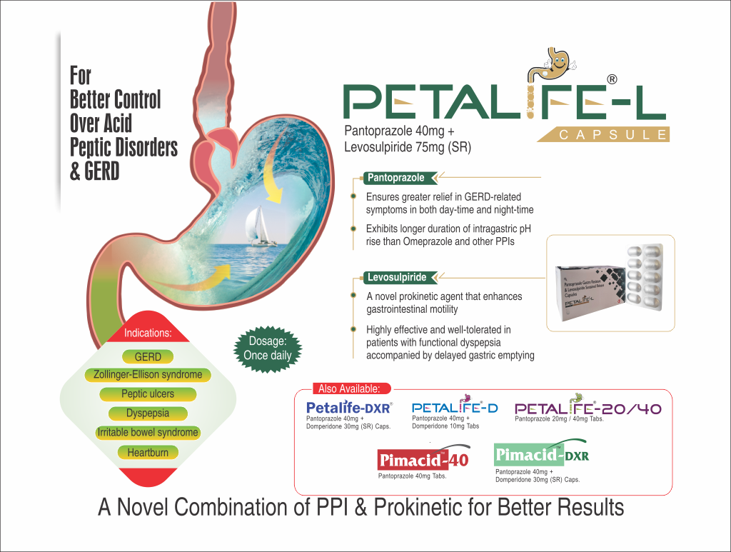 PETALIFE-L - Pantoprazole 40mg + Levosulpiride 75mg (SR) | Intralife Pharmaceuticals - thumbnail 2