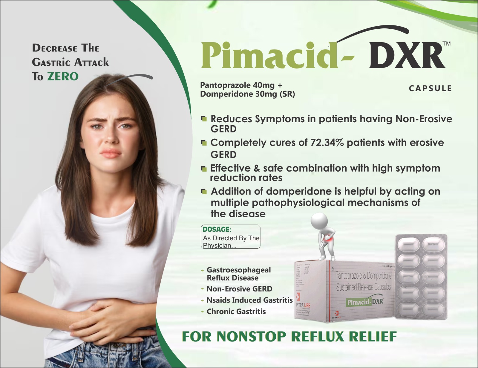 PIMACID-DXR - Pantoprazole 40mg + Domperidone 30mg (SR) | Intralife Pharmaceuticals - thumbnail 2