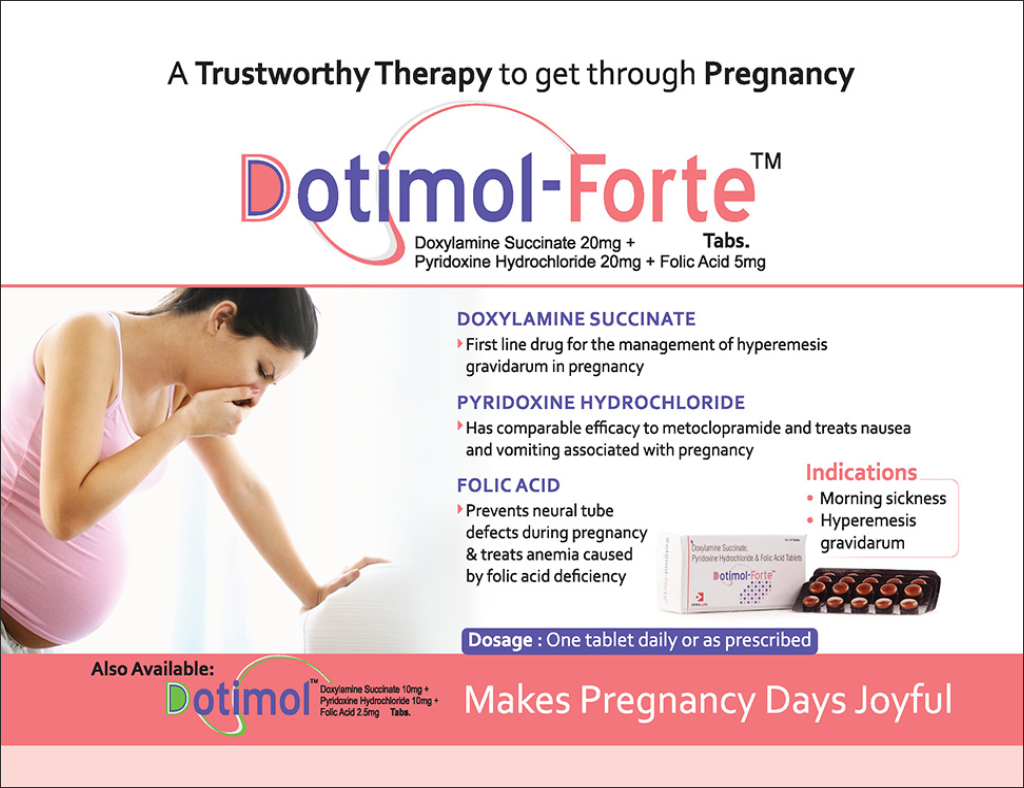 DOTIMOL Forte - Doxylamine Succinate 20mg + Pyridoxine Hydrochloride 20mg + Folic Acid 5mg | Intralife Pharmaceuticals - thumbnail 2
