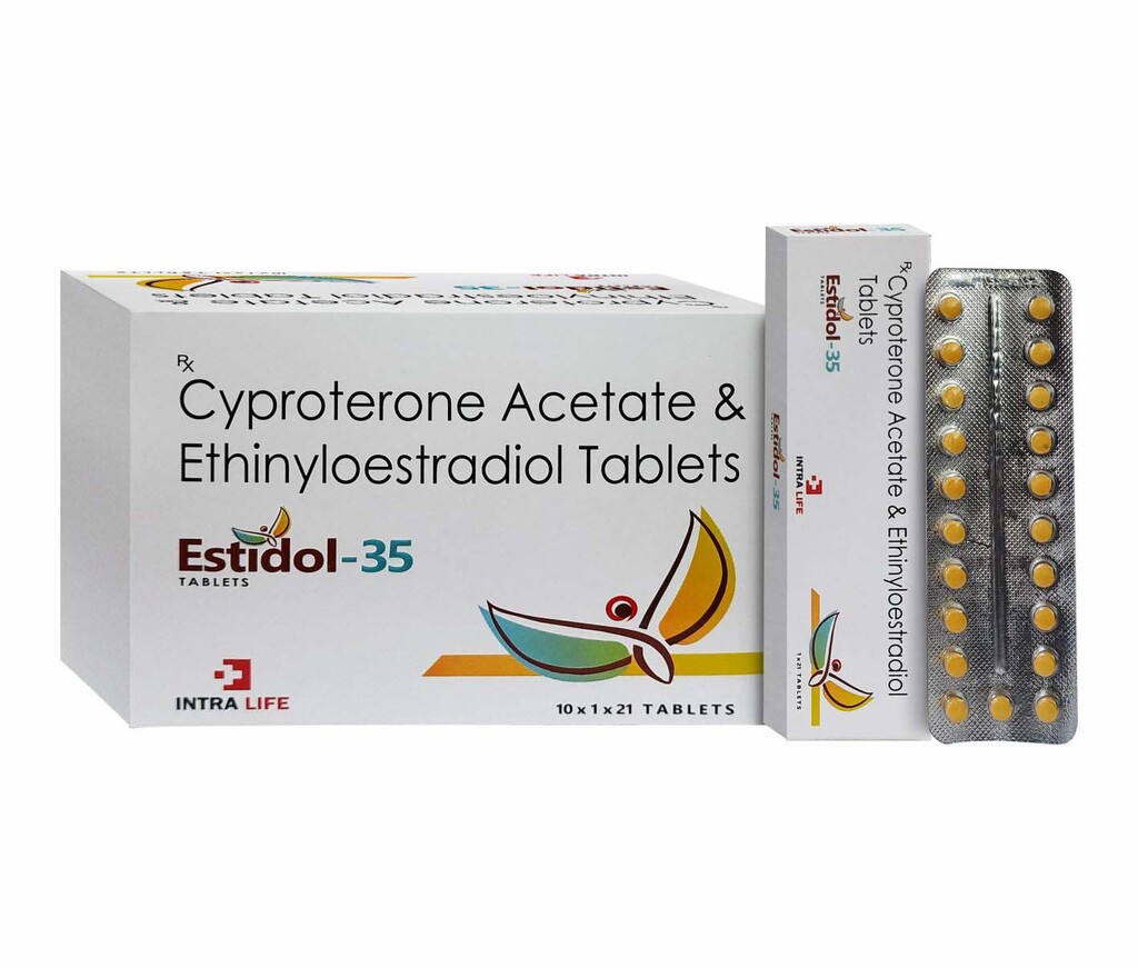 ESTIDOL-35 - Cyproterone 2mg + Ethinyl Estradiol 0.035mg | Intralife Pharmaceuticals