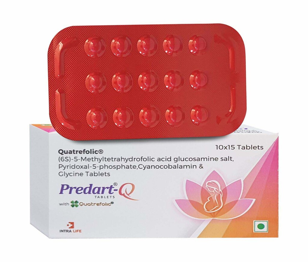 PREDART-Q - Glycine 10mg + Vitamin B6 Pyridoxal-5 Phosphate 2.3mg + Quatrefolic 655mcg + Vitamin B6 2.45mcg | Intralife Pharmaceuticals