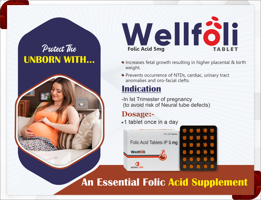 WELLFOLI-5 - Folic Acid 5mg | Intralife Pharmaceuticals - thumbnail 2