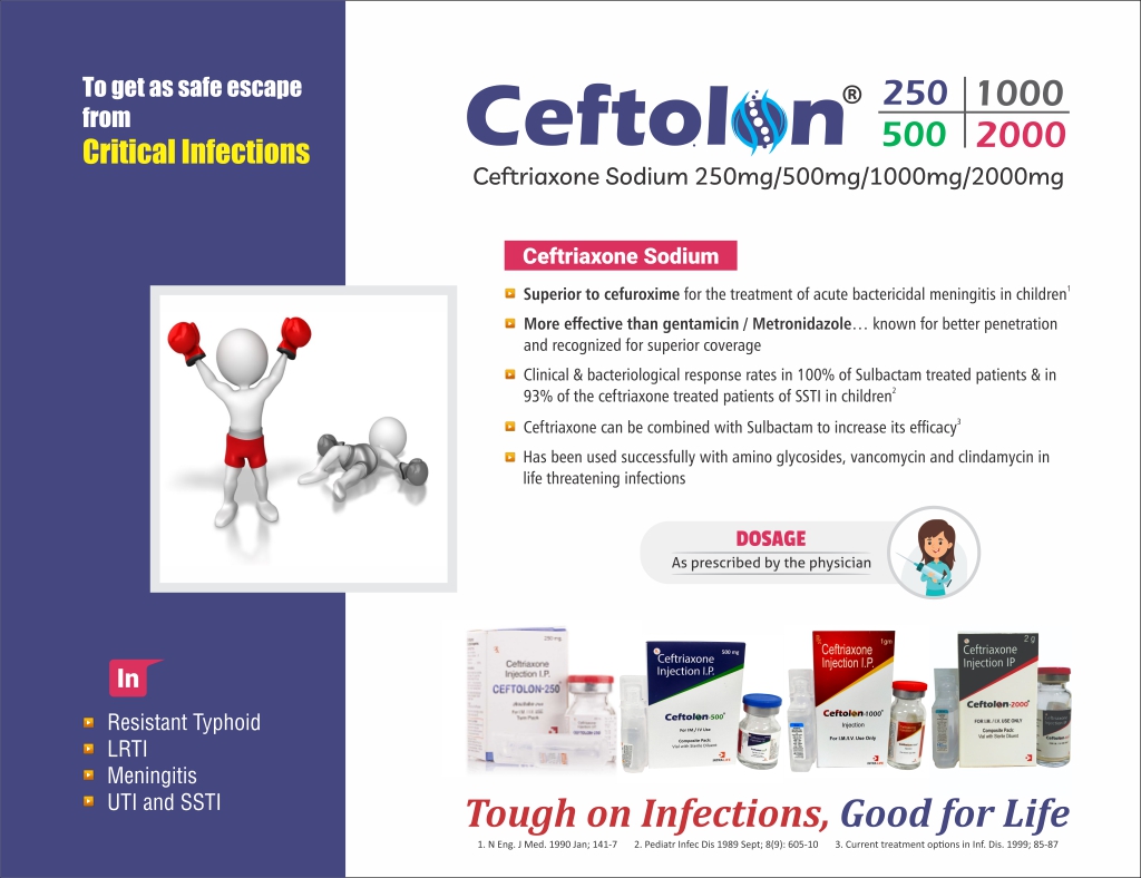 CEFTOLON-1000 - Ceftriaxone Sodium 1000mg | Intralife Pharmaceuticals - thumbnail 2
