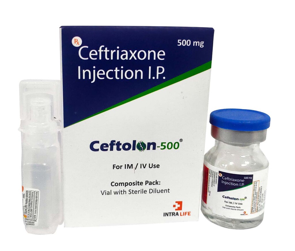CEFTOLON-500 - Ceftriaxone Sodium 500mg | Intralife Pharmaceuticals