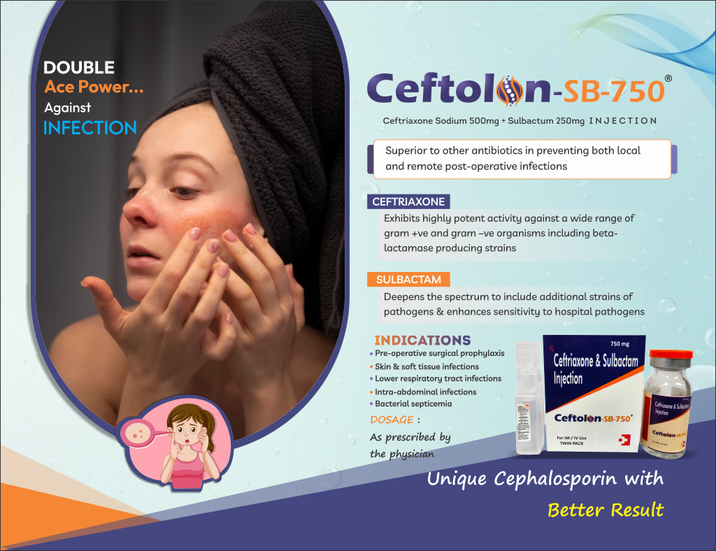 CEFTOLON-SB 750 GM - Ceftriaxone Sodium 250mg + Sulbactam 125mg | Intralife Pharmaceuticals - thumbnail 2