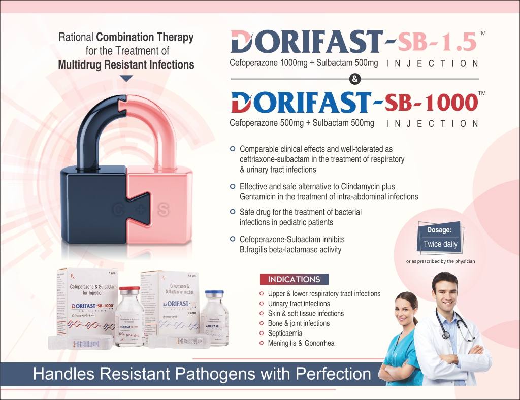 DORIFAST-SB-1000 - Cefoperazone 1000mg + Sulbactam 500mg | Intralife Pharmaceuticals - thumbnail 2