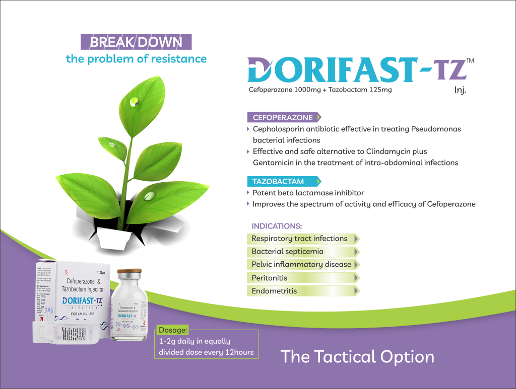 DORIFAST-TZ 1125 - Cefoperazone 500mg + Sulbactam 500mg | Intralife Pharmaceuticals - thumbnail 2