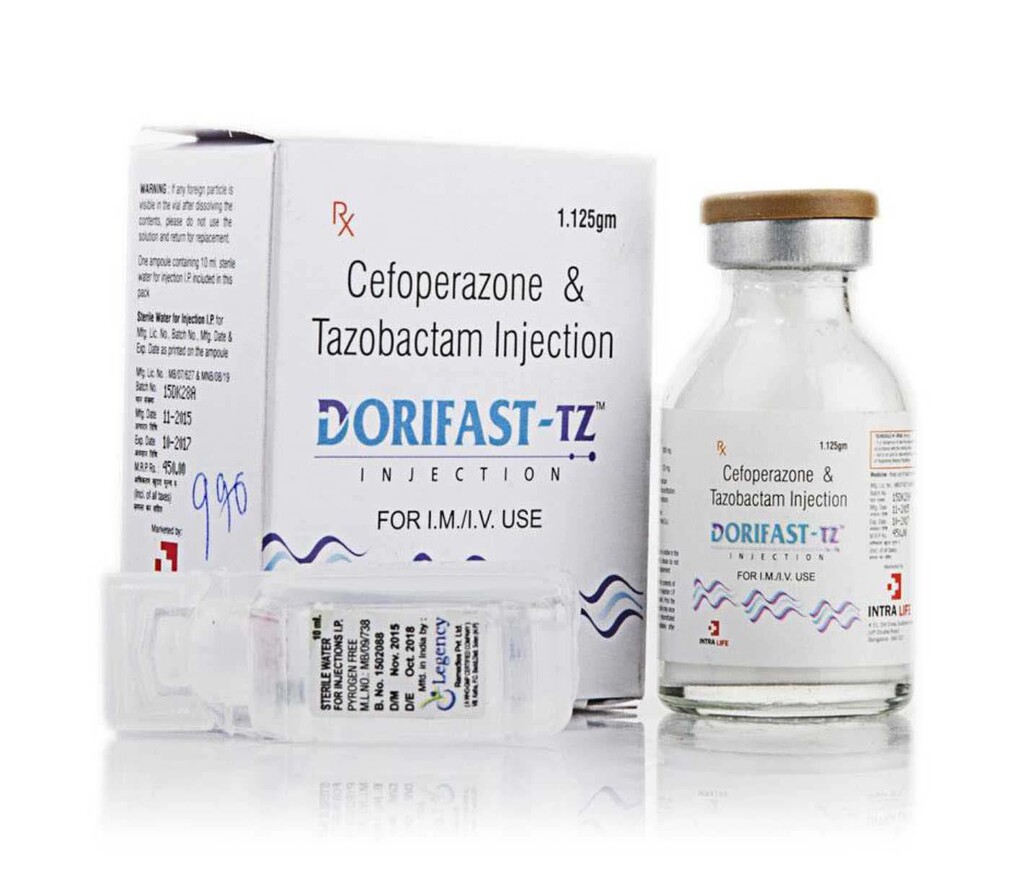 DORIFAST-TZ 1125 - Cefoperazone 500mg + Sulbactam 500mg | Intralife Pharmaceuticals