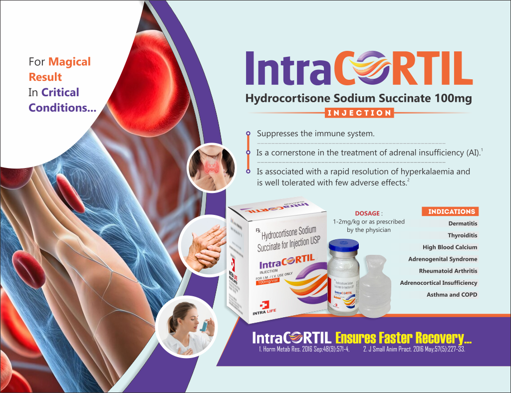 INTRACORTIL INJ. - Hydrocortisone sodium succinate 100mg | Intralife Pharmaceuticals - thumbnail 2