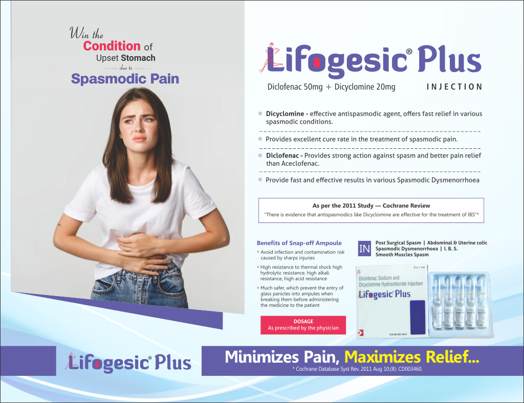 LIFOGESIC PLUS - Diclofenac 50mg + Dicyclomine 20mg | Intralife Pharmaceuticals - thumbnail 2
