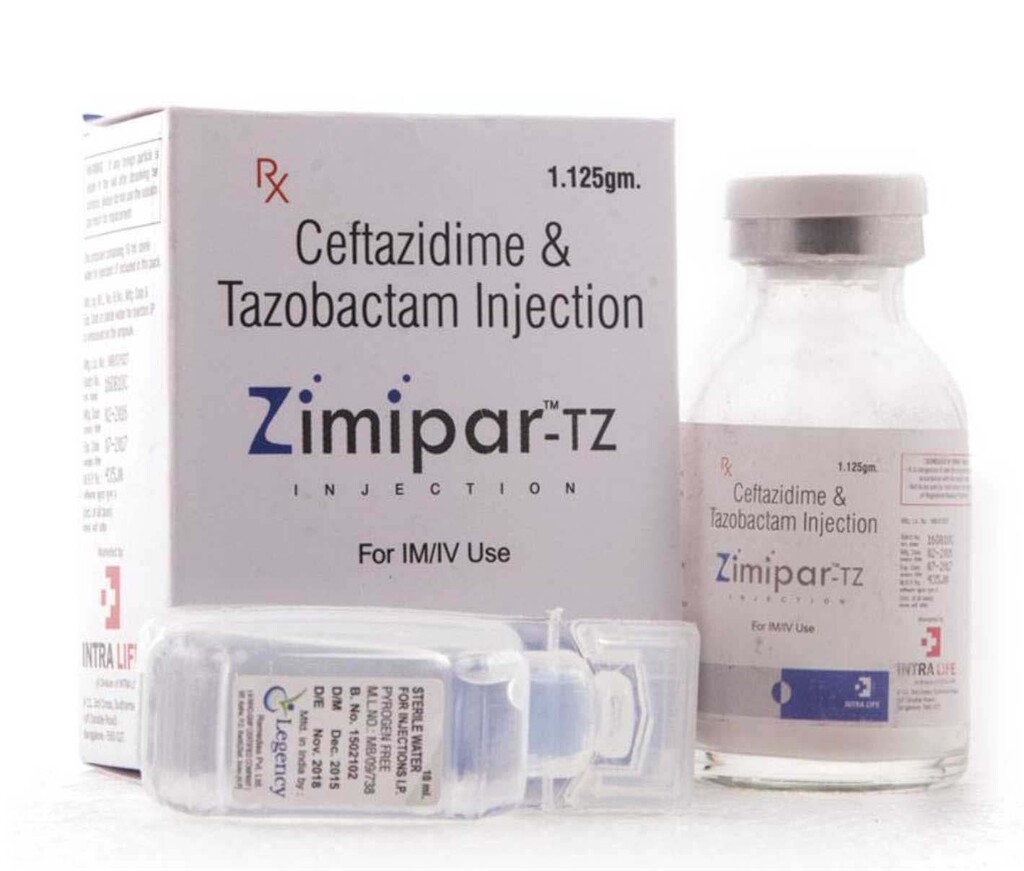 ZIMIPAR-TZ 1125 - Ceftazidime 1000mg + Tazobactum 125mg | Intralife Pharmaceuticals
