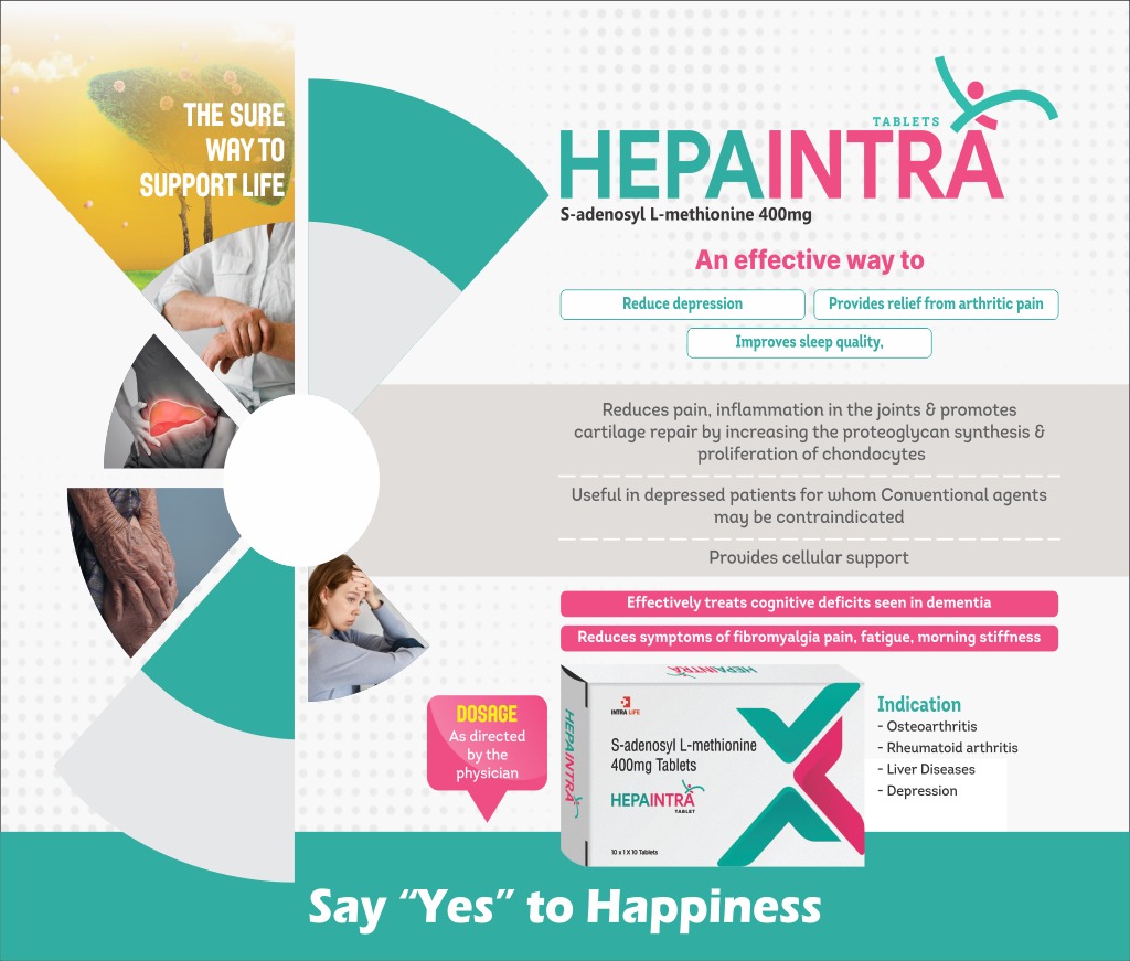 HEPAINTRA Tablet - S-Adenosyl L-Methionine 400mg | Intralife Pharmaceuticals - thumbnail 2