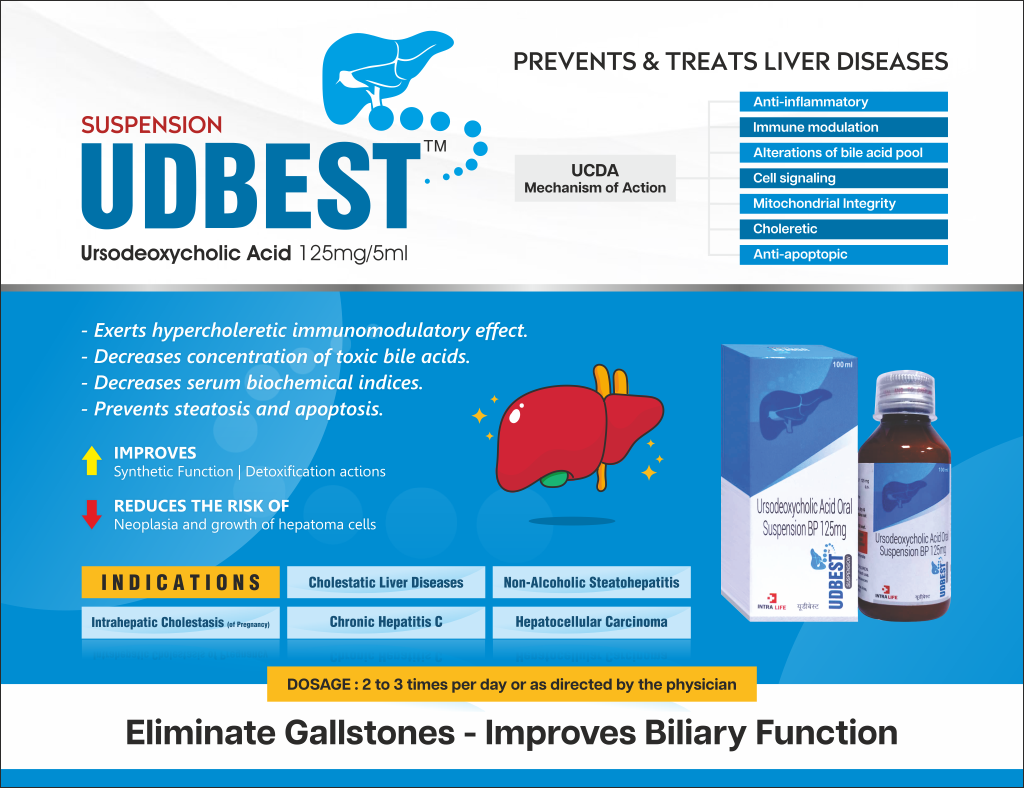 UDBEST - Ursodeoxycholic Acid 125mg | Intralife Pharmaceuticals - thumbnail 2
