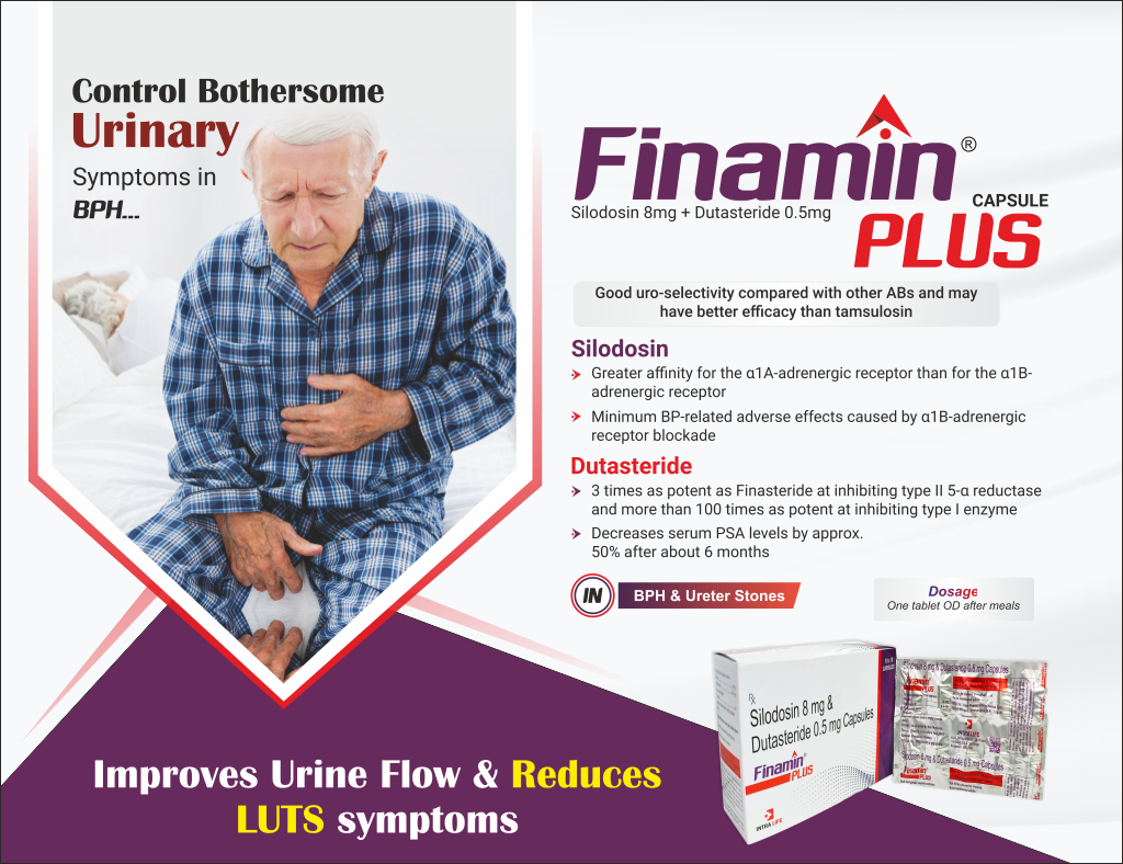 FINAMIN PLUS - Silodosin 8mg + Dutasteride 0.5mg | Intralife Pharmaceuticals - thumbnail 2