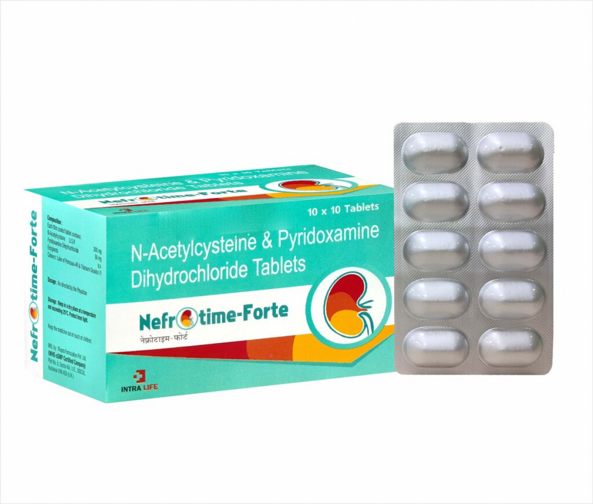 NEFROTIME FORTE TABS - Acetylcysteine 300mg + Pyridoxamine dihydrochloride 50mg | Intralife Pharmaceuticals