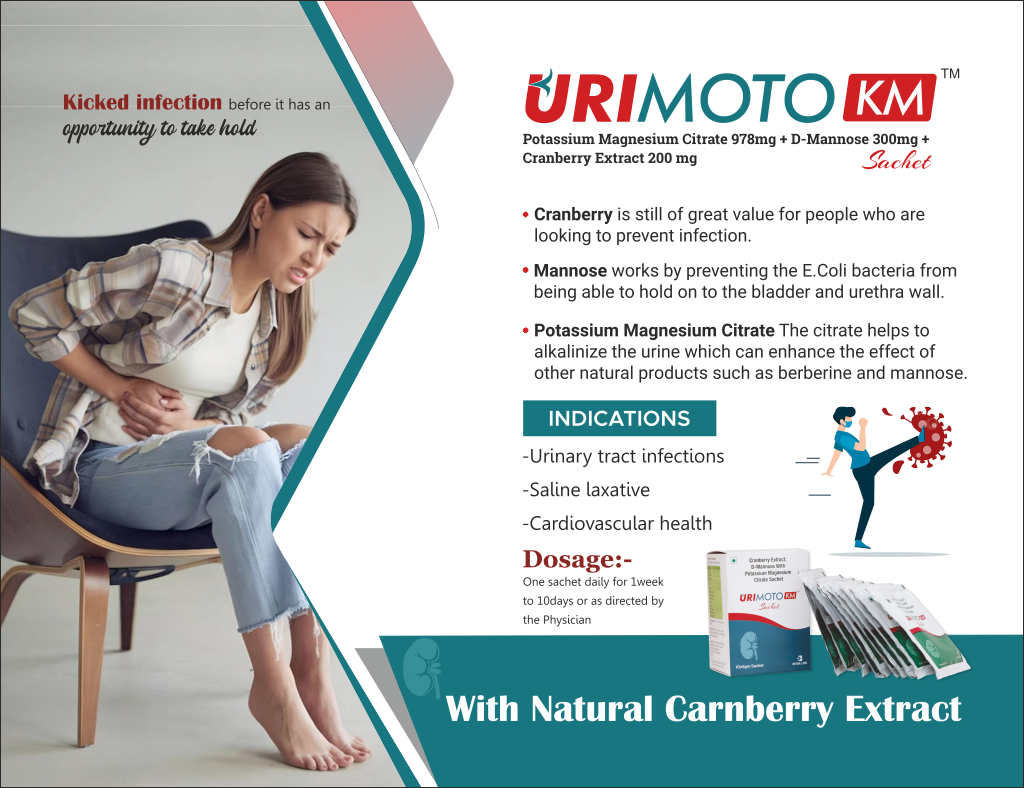 URIMOTO-KM - Potassium Magnesium Citrate 978mg + D-Mannose - 300mg + Cranberry Extract 200 mg | Intralife Pharmaceuticals - thumbnail 2
