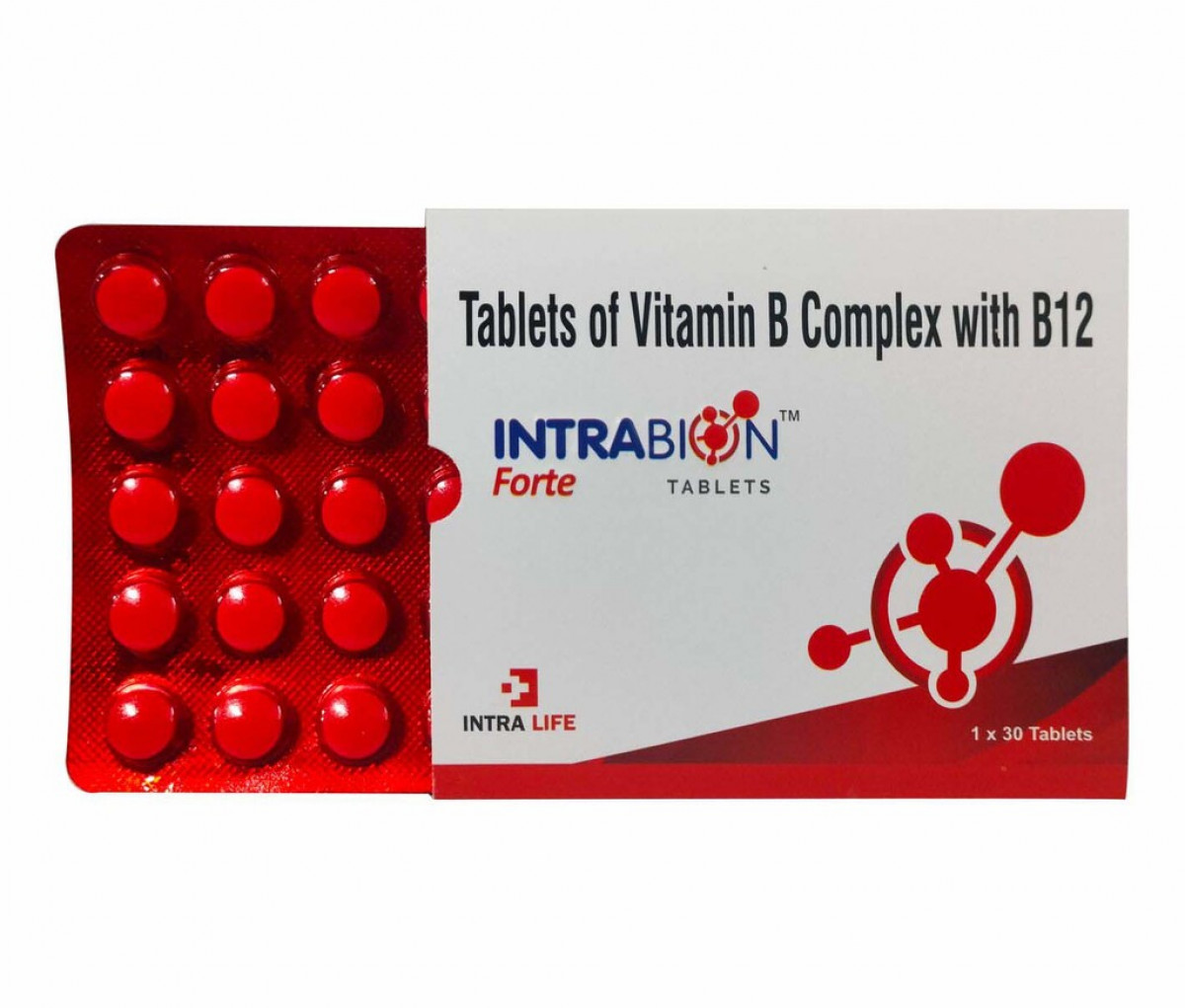 INTRABION FORTE - Thiamine mononitrate 10 mg + Riboflavin 10 mg + Pyridoxine hydrochloride 3 mg + Cyanocobalamin 15 mcg + Nicotinamide 45 mg + Calcium Pantothenate 50 mg | Intralife Pharmaceuticals