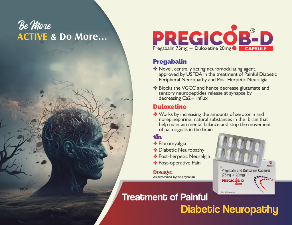 PREGICOB-D - Pregabalin IP 75 mg + Duloxetine 20 mg | Intralife Pharmaceuticals - thumbnail 2