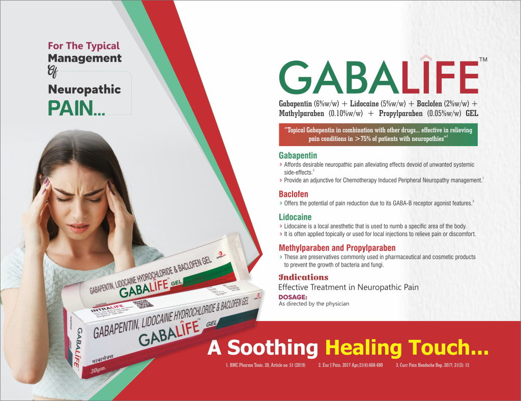 GABALIFE GEL - Gabapentin (6% w/w) + Lidocaine (5% w/w) + Baclofen (2% w/w) + Methyl paraben (0.10% w/w)+ Propyl paraben (0.05% w/w) in a gel base | Intralife Pharmaceuticals - thumbnail 2