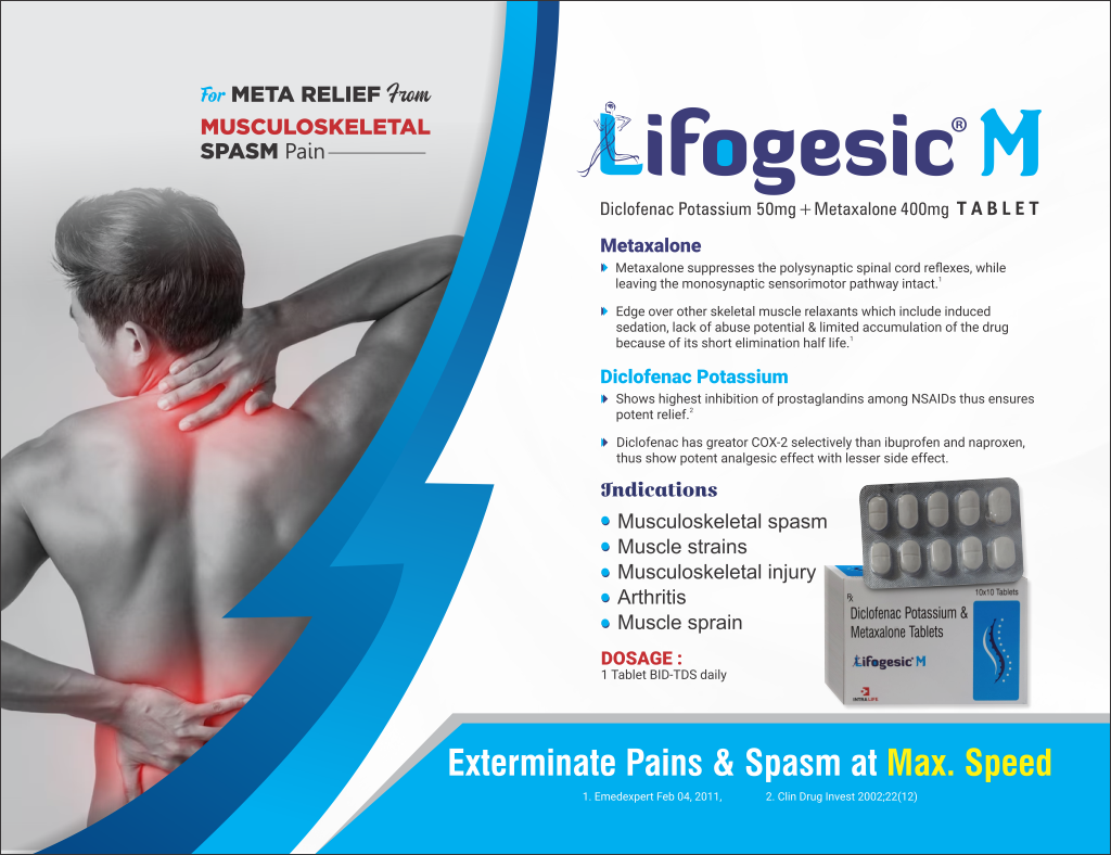 LIFOGESIC-M - Diclofenac Potassium 50mg + Metaxalone 400mg | Intralife Pharmaceuticals - thumbnail 2