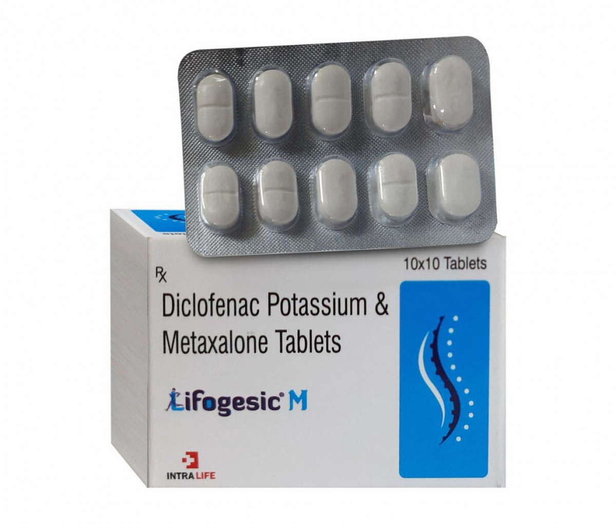 LIFOGESIC-M - Diclofenac Potassium 50mg + Metaxalone 400mg | Intralife Pharmaceuticals