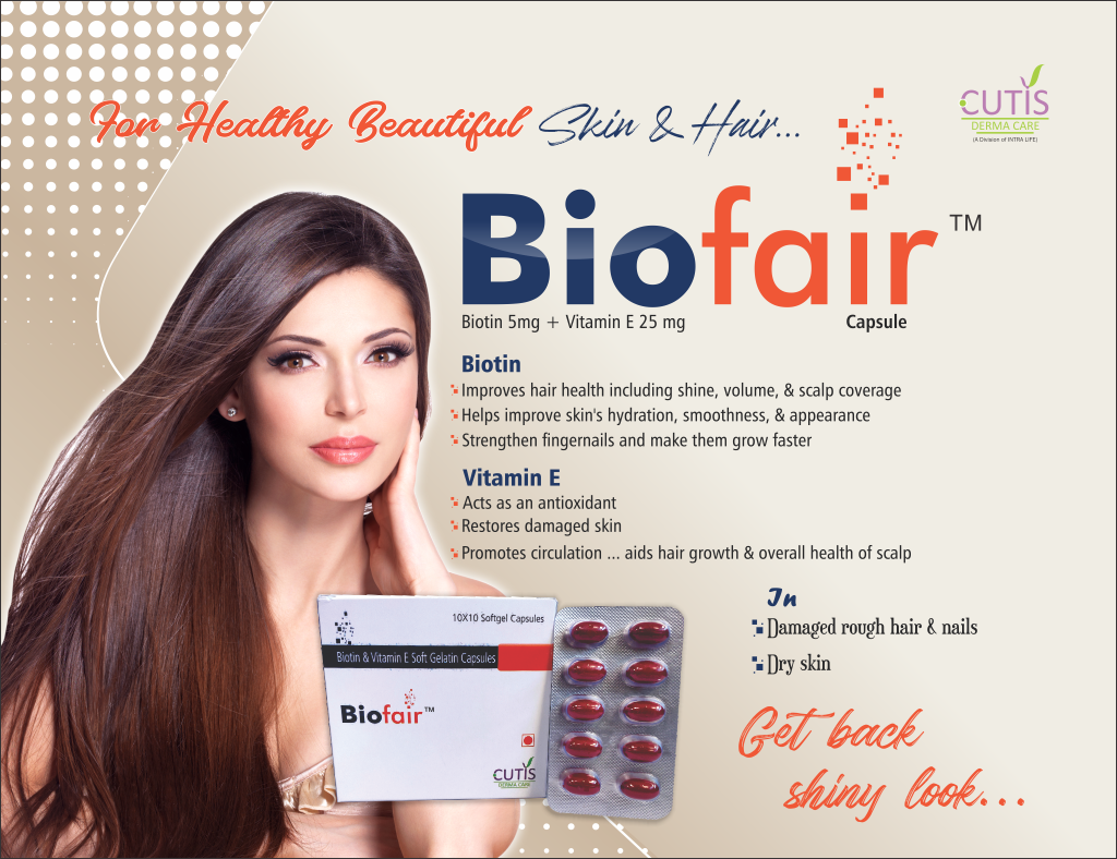 BIOFAIR Capsule - Biotin 5mg + Vitamin E 25 mg | Intralife Pharmaceuticals - thumbnail 2