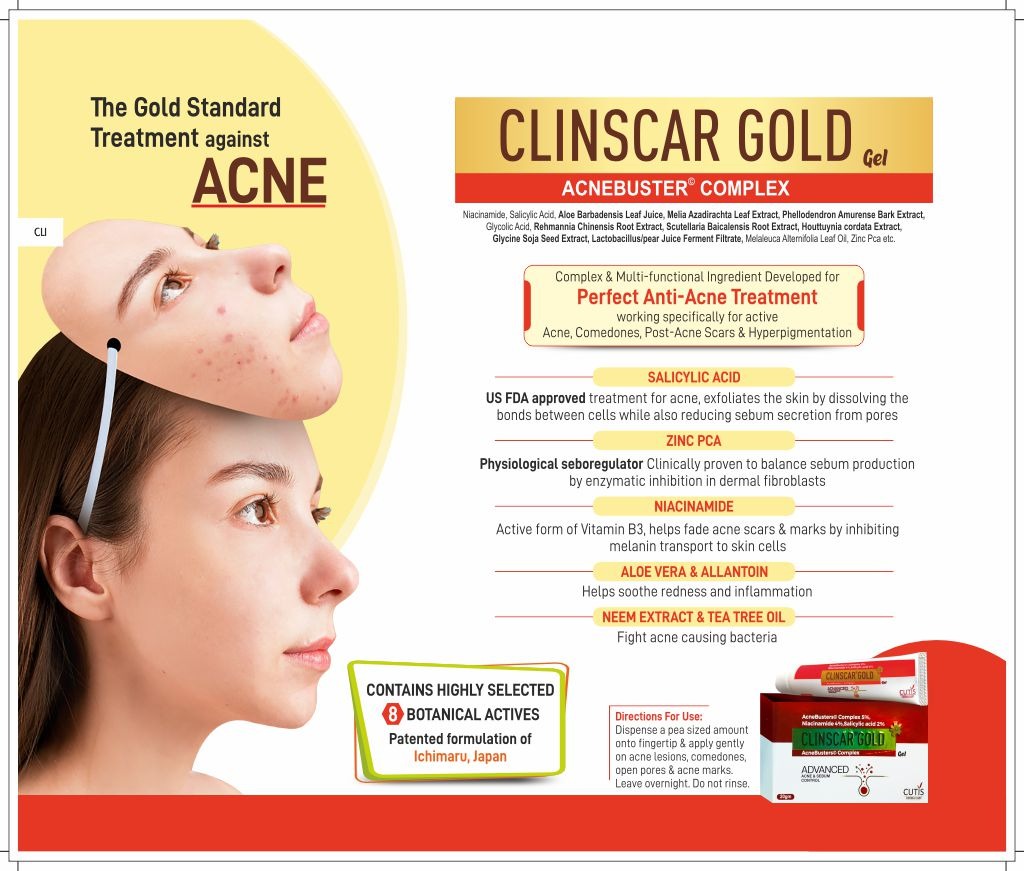 CLINSCAR GOLD - Aoua. Glycerin, Propylene Glycol, Niacinamide, Salicylic Acid, Aloe Barbadensis Leaf Juice, Butylene Glycol, Carbomer, Melia Azadirachta Leaf Extracipeg-40 Hydrogenated Castor Oil, Polysorbate 20, Phellodendron Amurense Bark Extract, Glycolic Acid, Peg-60 Hydrogenated Castor Oil, Salix Alba Bark Extract, Rehmannia Chinensis Root Extract, Scutellaria Baicalensis Root Extract, Houttuynia Cordata Ext | Intralife Pharmaceuticals - thumbnail 2
