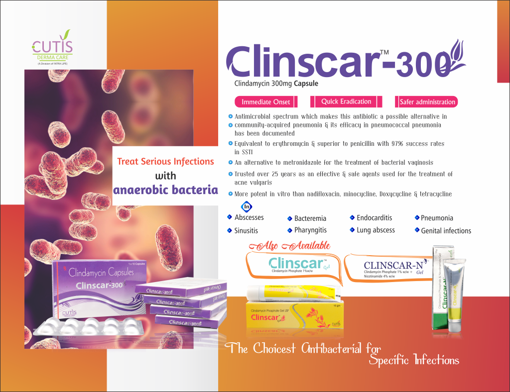 CLINSCAR-300 Capsule - Clindamycin 300mg | Intralife Pharmaceuticals - thumbnail 2