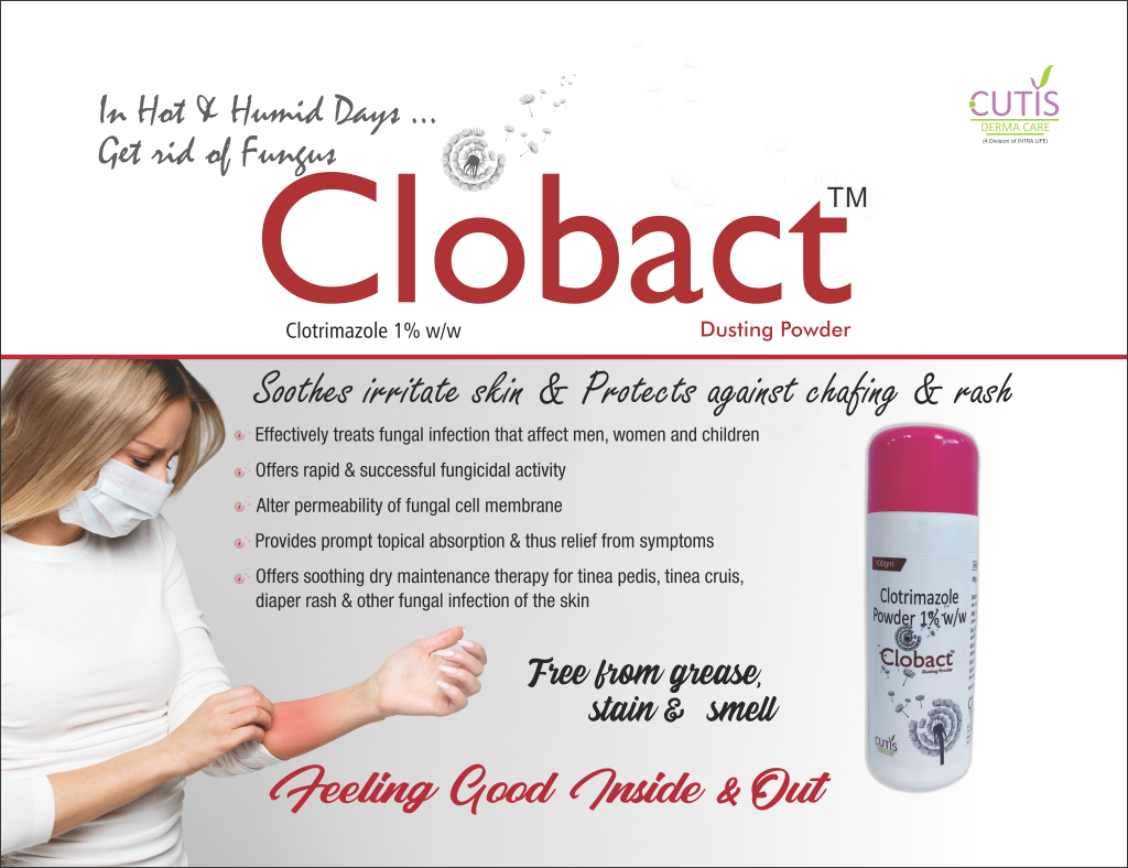 CLOBACT Powder - Clotrimazole 1% w/w (Dusting Powder) | Intralife Pharmaceuticals - thumbnail 2