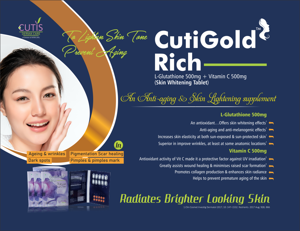 CUTI-GOLD RICH - L-Glutathione 500mg + Vitamin C 500mg (COMBIKIT) | Intralife Pharmaceuticals - thumbnail 2