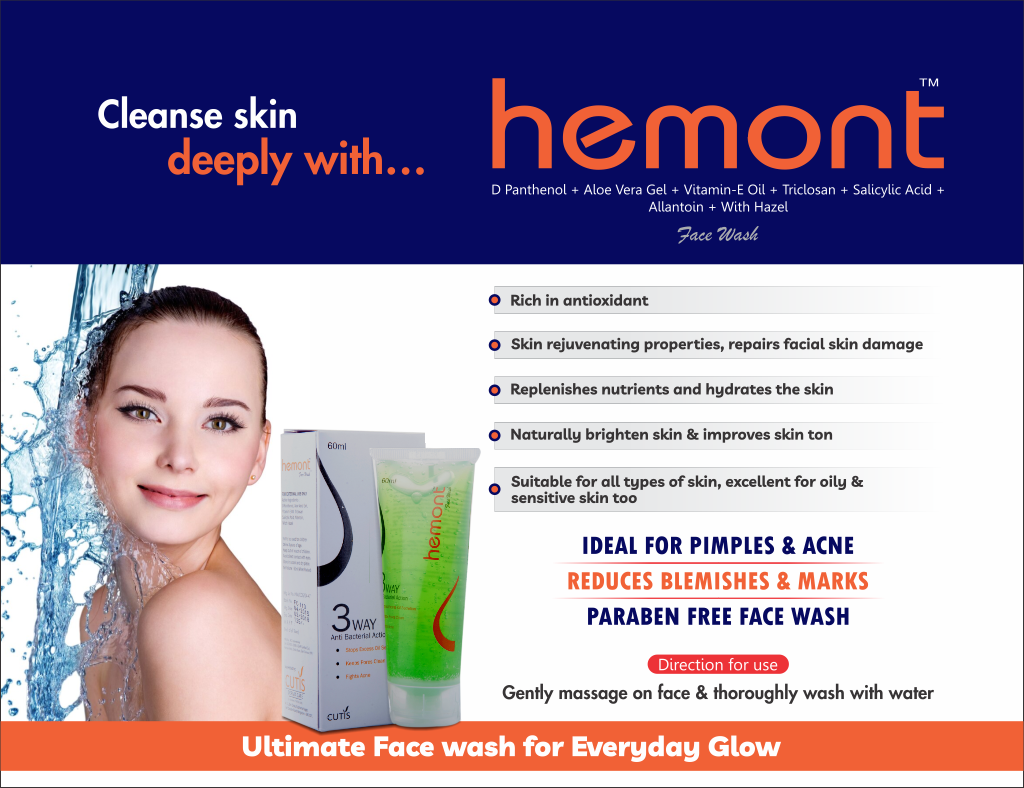 HEMONT Face Wash - D Panthenol+Aloe Vera Gel+Vitamin-E Oil+Triclosan+Salicylic Acid+Allantoin+Witch Hazel | Intralife Pharmaceuticals - thumbnail 2