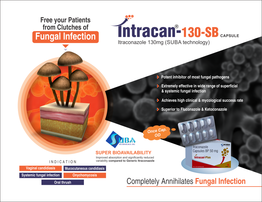 INTRACAN-130-SB - Itraconazole 130mg (SUBA TACHNOLOGY) | Intralife Pharmaceuticals - thumbnail 2