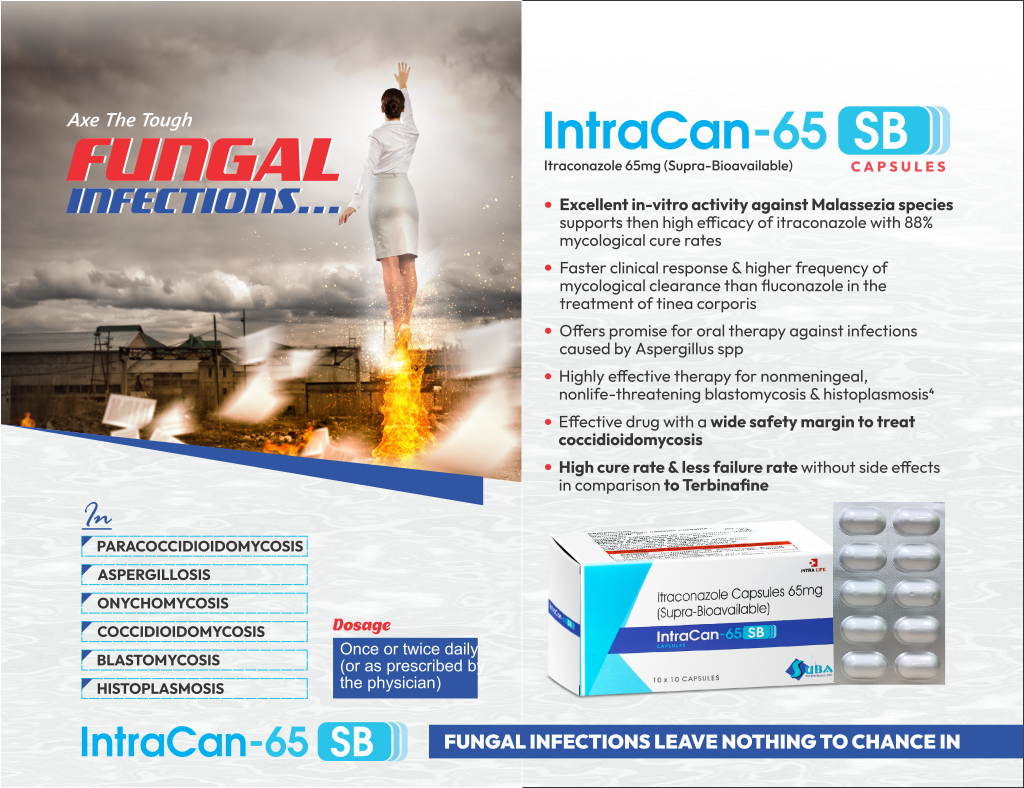 INTRACAN-65 SB CAPSULES - Itraconazole 65mg / 130mg (Supra-Bioavailable) | Intralife Pharmaceuticals - thumbnail 2