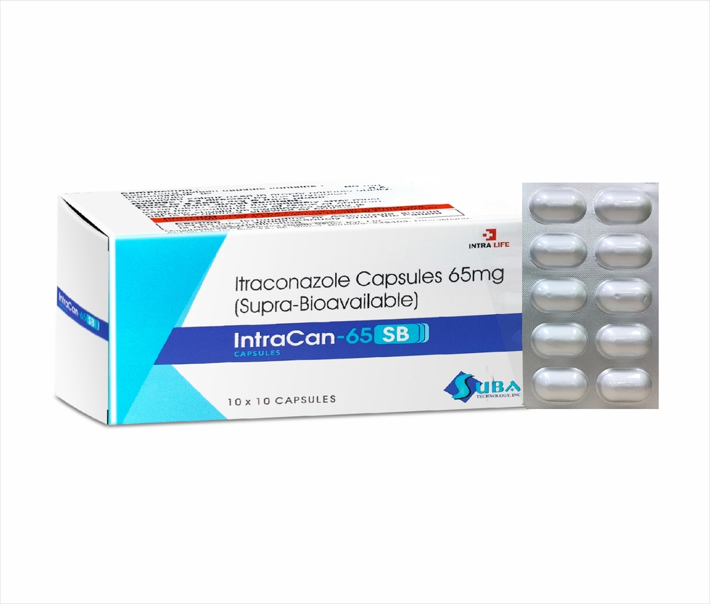 INTRACAN-65 SB CAPSULES - Itraconazole 65mg / 130mg (Supra-Bioavailable) | Intralife Pharmaceuticals