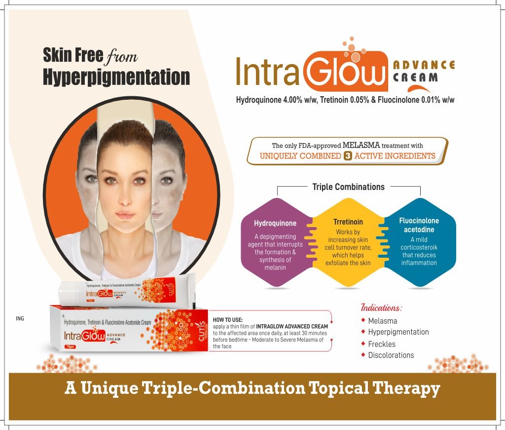 INTRAGLOW ADVANCE - Hydroquinone 4.00% w/w, Tretinoin 0.05% & Fluocinolone 0.01% w/w | Intralife Pharmaceuticals - thumbnail 2