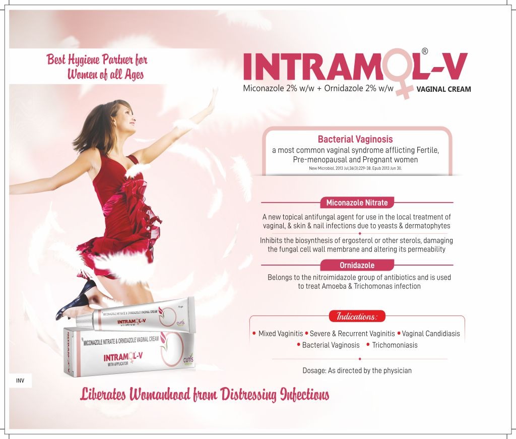 INTRAMOL-V - Miconazole Nitrate 2% w/w & Ornidazole 2% w/w (Vaginal Cream) | Intralife Pharmaceuticals - thumbnail 2