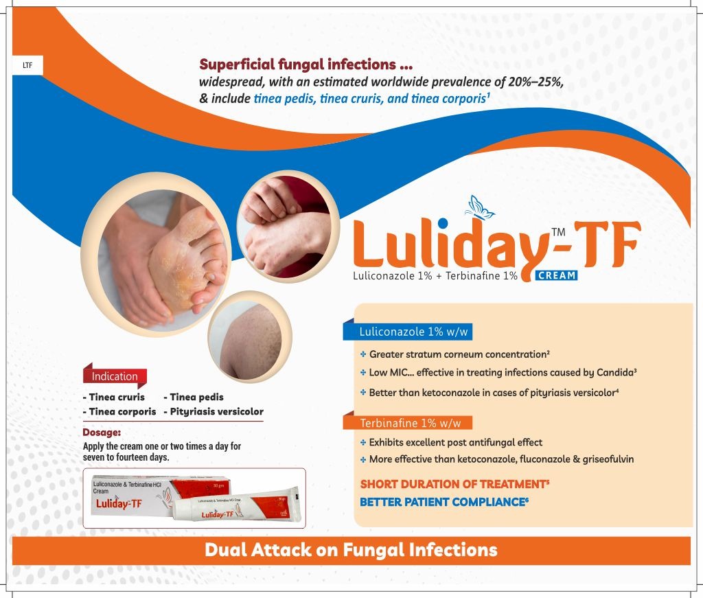 Luliday-TF Cream - Luliconazole 1% + Terbinafine 1% | Intralife Pharmaceuticals - thumbnail 2