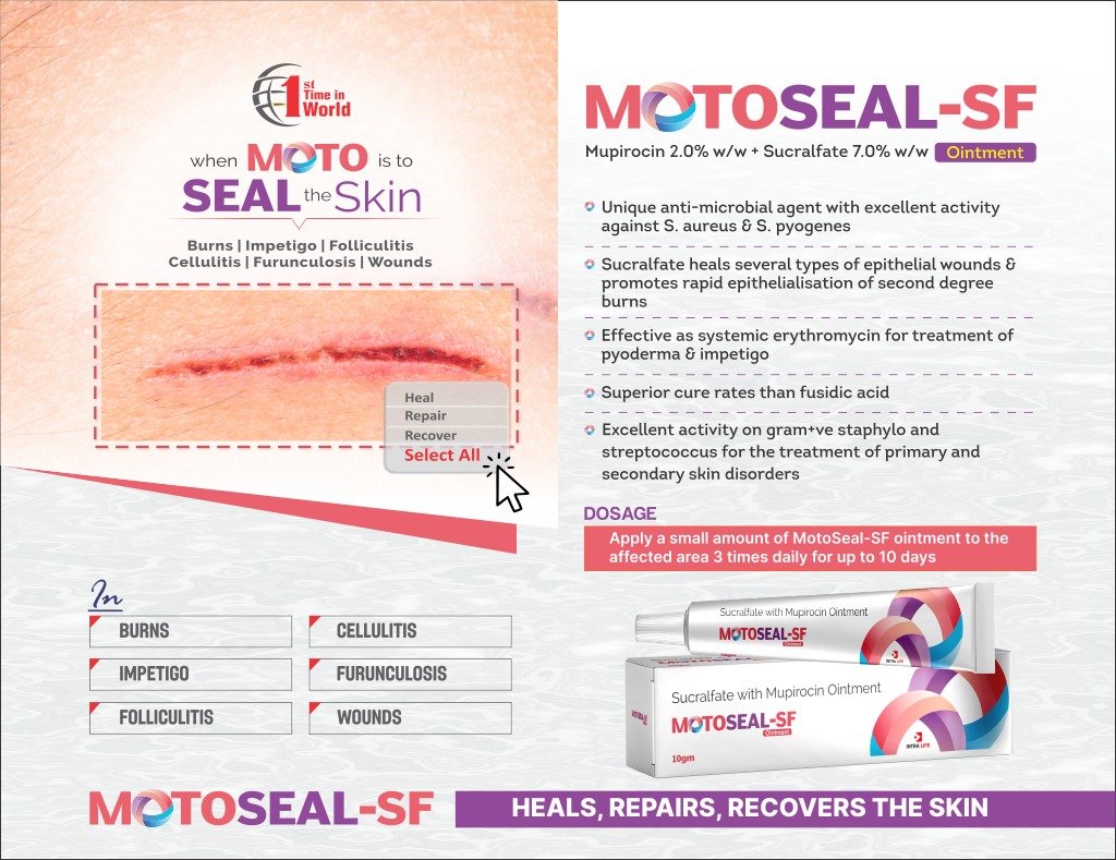 MOTOSEAL-SF OINTMENT - Mupirocin 2.0% w/w + Sucralfate 7.0% w/w | Intralife Pharmaceuticals - thumbnail 2