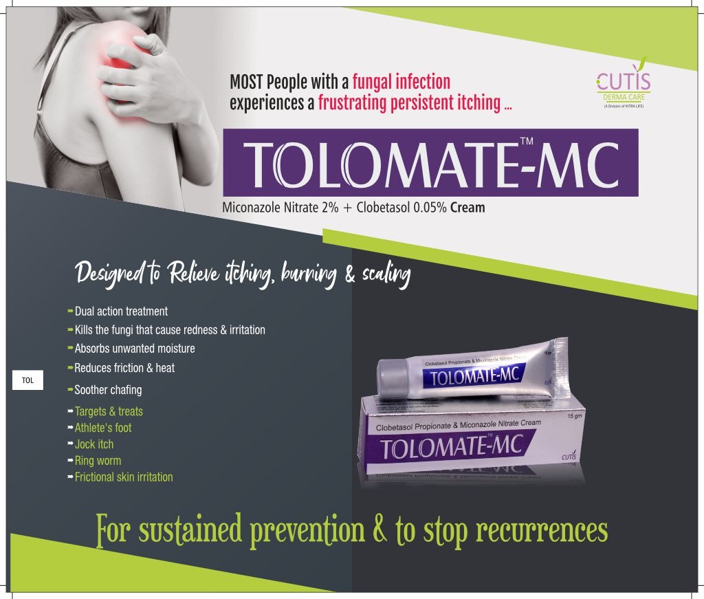 TOLOMATE-MC Cream - Miconazole Nitrate 2% + Clobetasol 0.05% | Intralife Pharmaceuticals - thumbnail 2