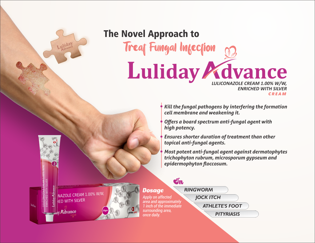 Luliday Advance CREAM - Luliconazole (Enriched with silver) 1.00% w/w | Intralife Pharmaceuticals - thumbnail 2