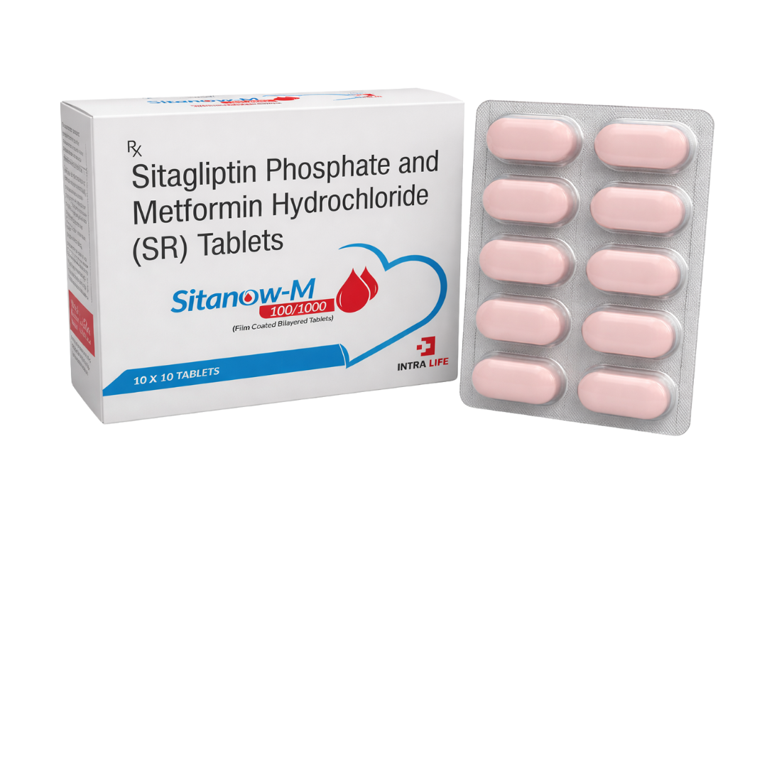 SITANOW-M 100/1000 TABS Tab-in-tab - Sitagliptin (100mg) + Metformin (1000mg) SR | Intralife Pharmaceuticals