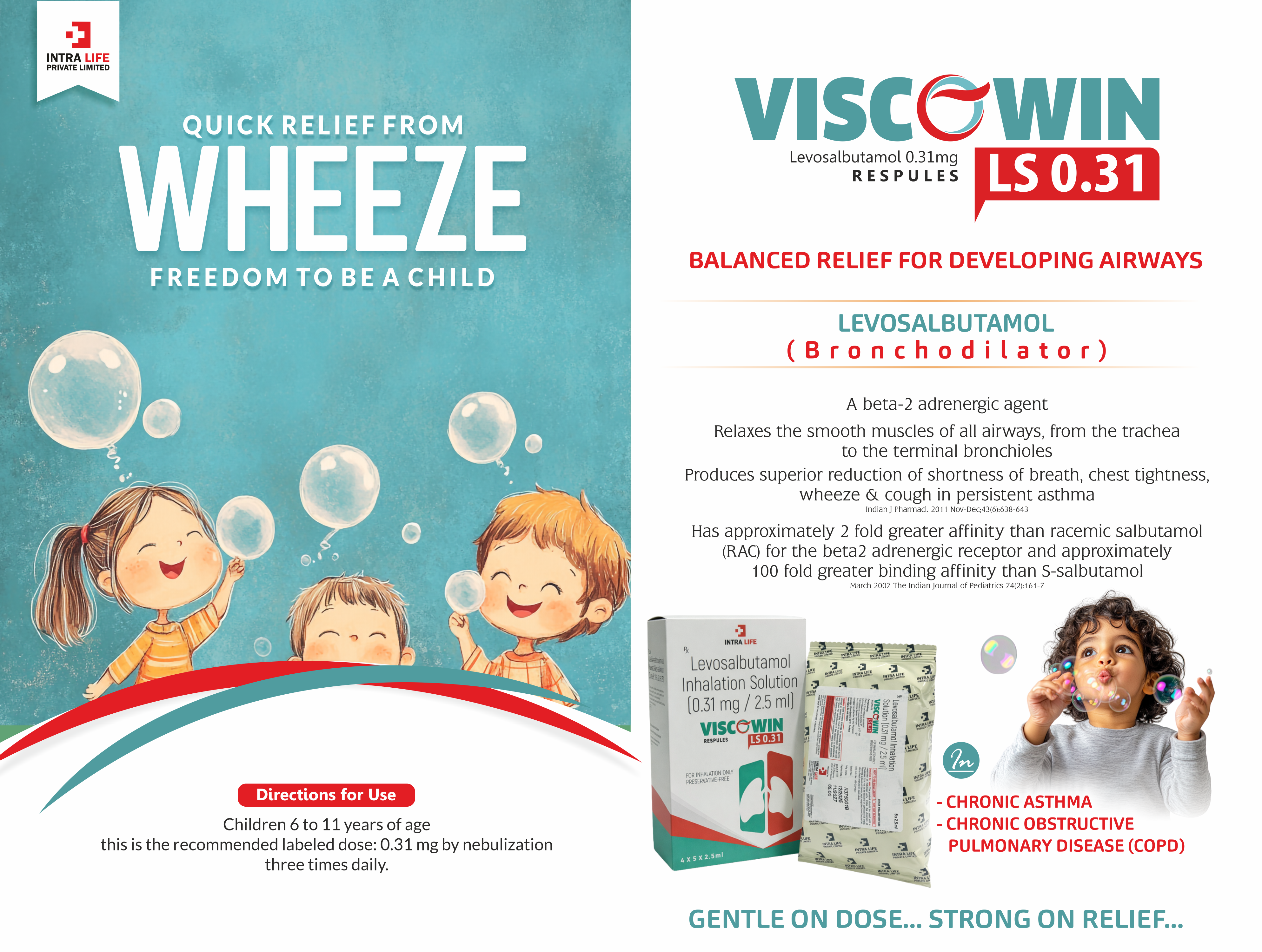 VISCOWIN-LS-0.31 RESPULES - Levosalbutamol (0.31mg) | Intralife Pharmaceuticals - thumbnail 2