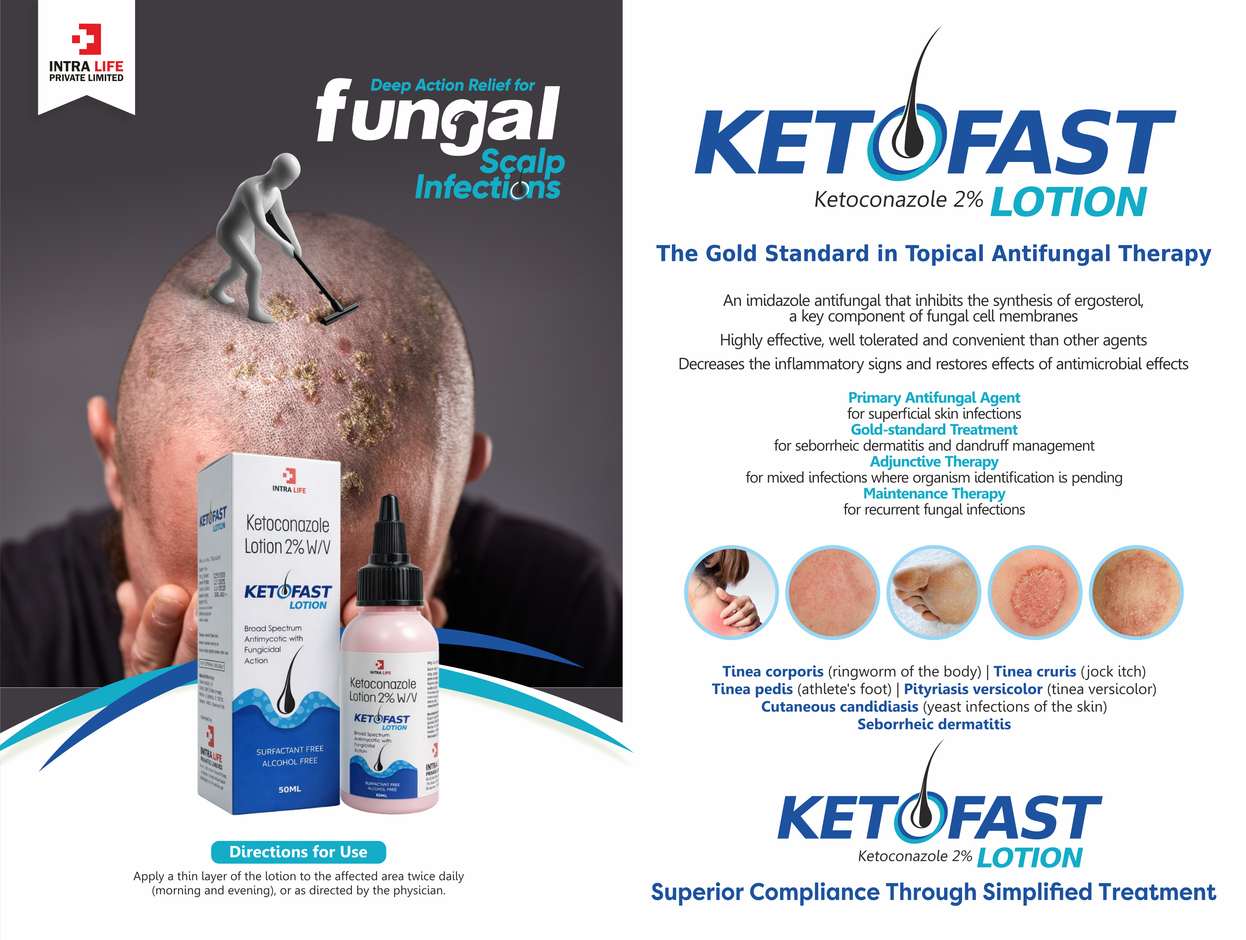KETOFAST LOTION - Ketoconazole 2% W/v | Intralife Pharmaceuticals - thumbnail 2