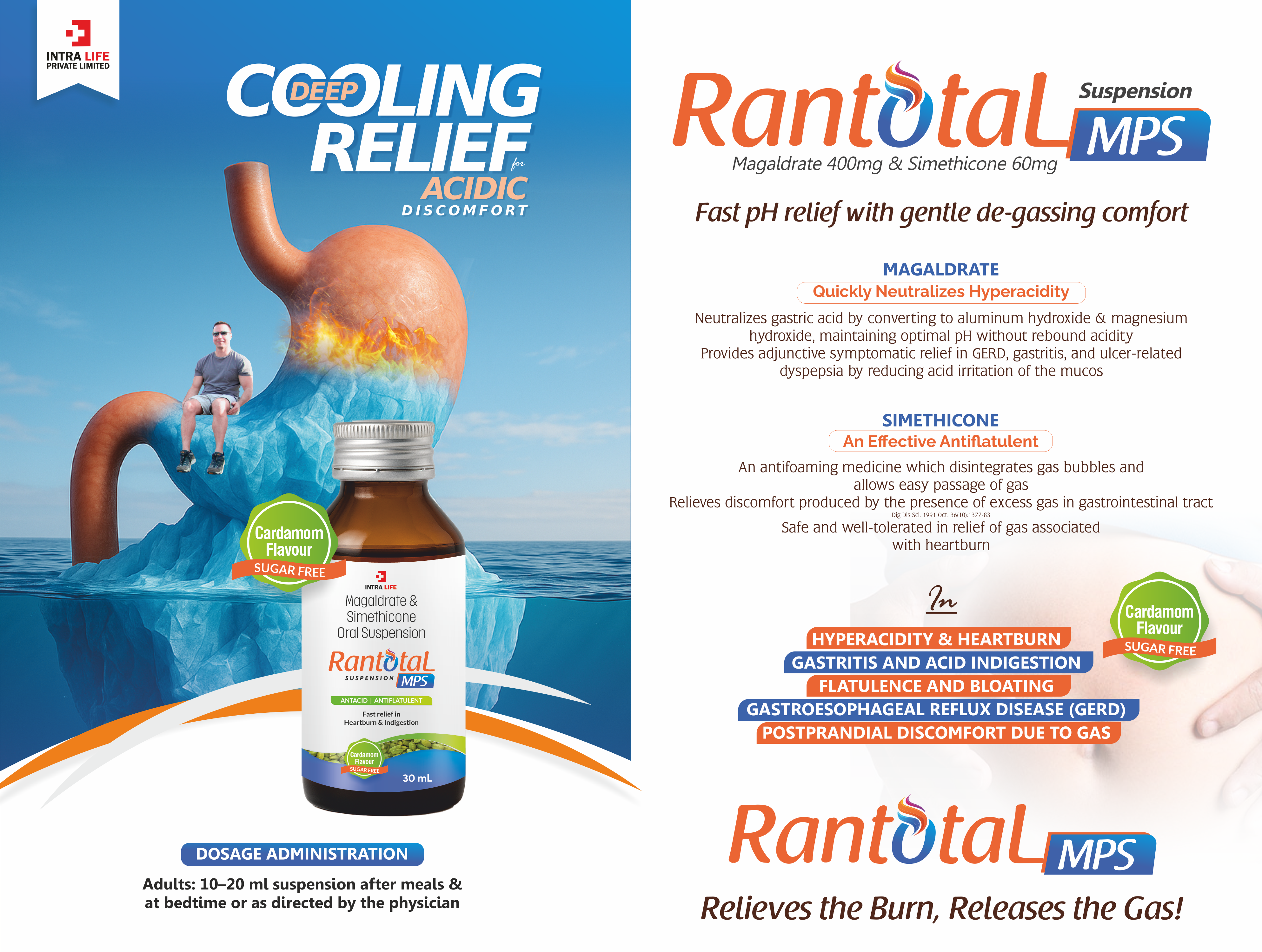 RANTOTAL-MPS Susp - Magaldrate 400mg+ simethicone 60mg | Intralife Pharmaceuticals - thumbnail 2